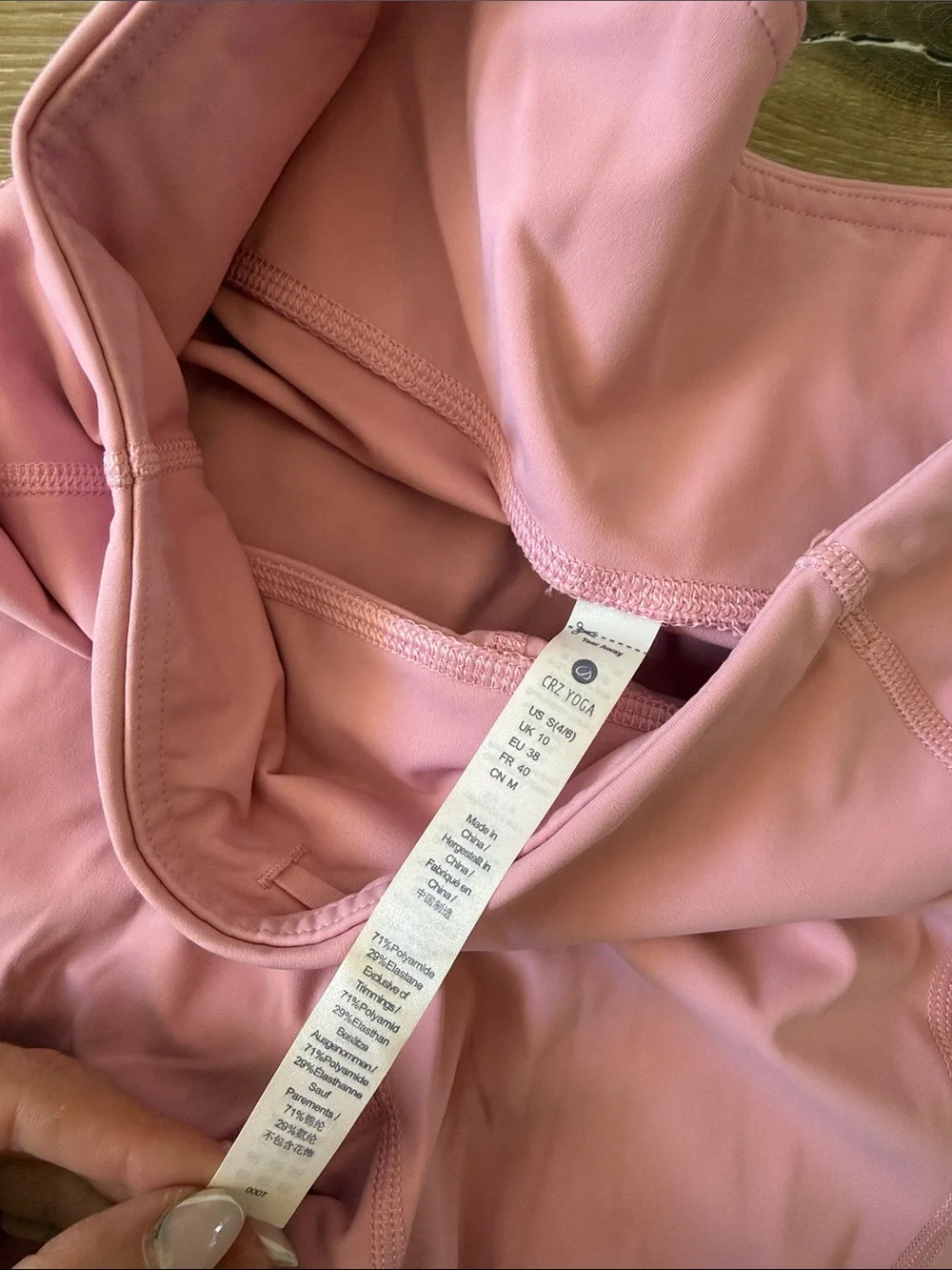 CRZ YOGA Girls' Pink and Coral Active Leggings with Side Pockets - Picture 2 of 7